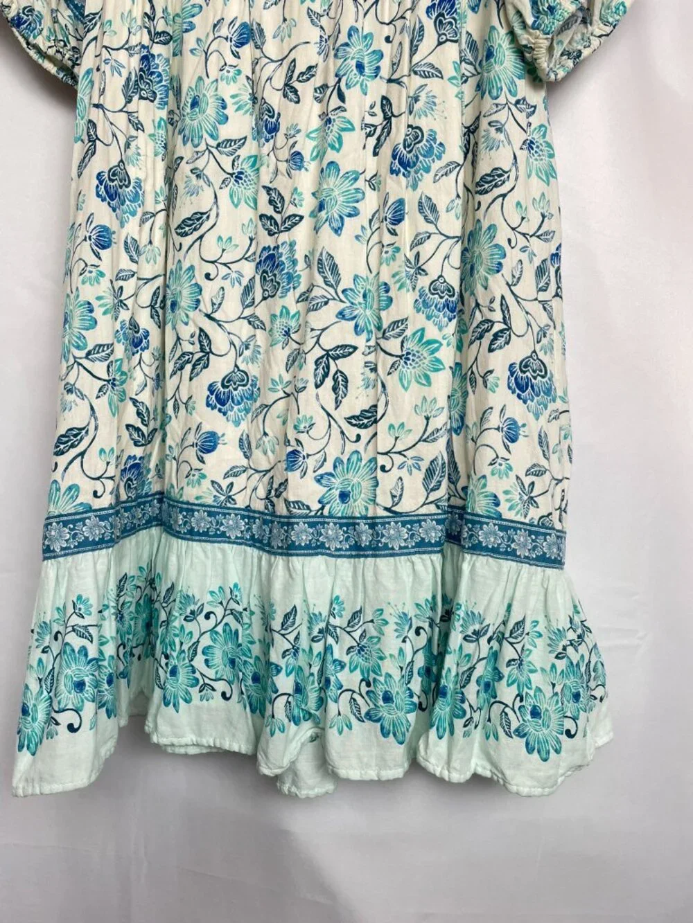 Floral Hawaiian Swing Cottagecore Peasant Grandmacore Cotton Pockets Dress XL - Picture 8 of 13